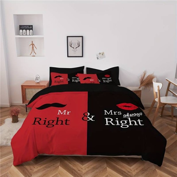 Posteljnina 200X200, MR.RIGHT & MRS ALWAYS RIGHT 