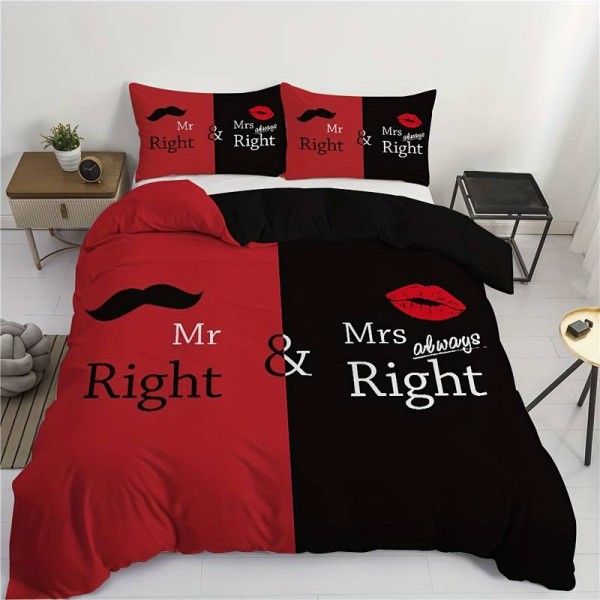 Posteljnina 200X200, MR.RIGHT & MRS ALWAYS RIGHT 